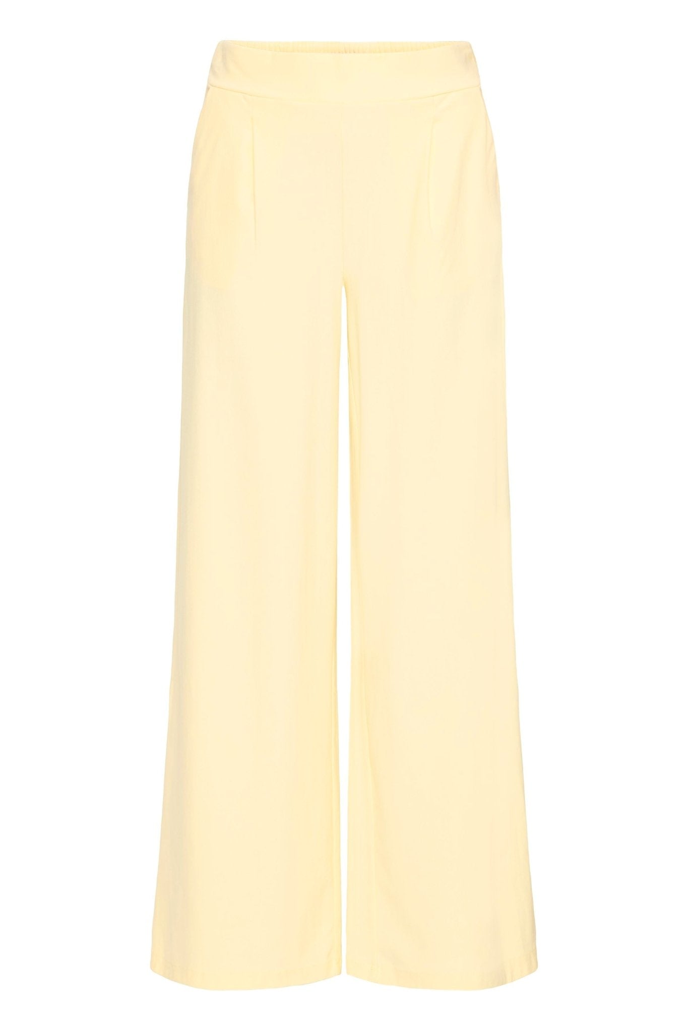 Wide Leg Hose in Pastellgelb oder blau mit hohem Bund - Blossom Hair & Fashion