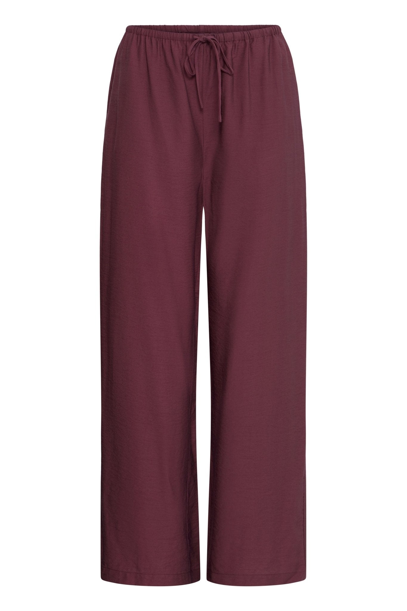 Wide Leg Hose mit Bindeband in Bordeaux - Blossom Hair & Fashion