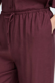 Wide Leg Hose mit Bindeband in Bordeaux - Blossom Hair & Fashion