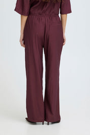Wide Leg Hose mit Bindeband in Bordeaux - Blossom Hair & Fashion