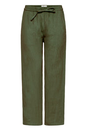 Wide Leg Hose mit Bindeband Olivgrün - Blossom Hair & Fashion