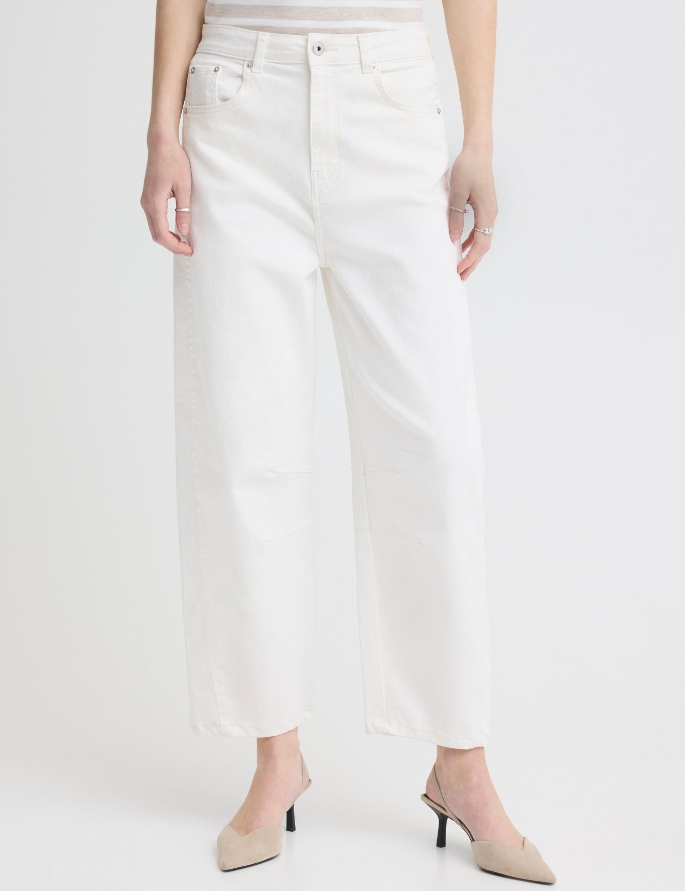 Wide Leg Jeans in Weiß mit geradem Bein - Blossom Hair & Fashion