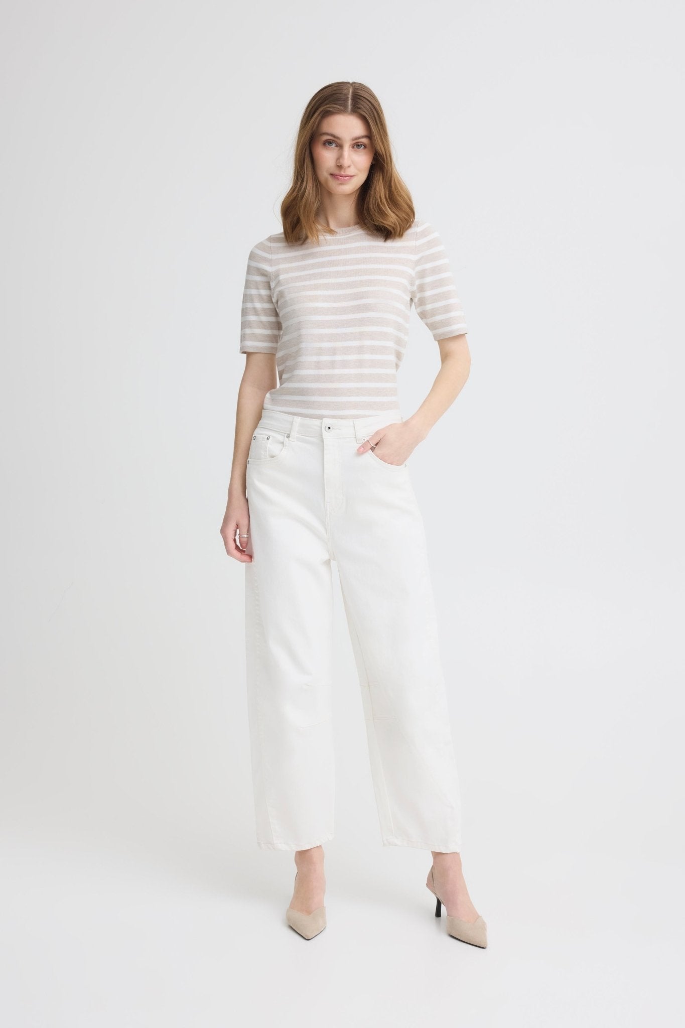 Wide Leg Jeans in Weiß mit geradem Bein - Blossom Hair & Fashion