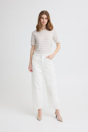 Wide Leg Jeans in Weiß mit geradem Bein - Blossom Hair & Fashion