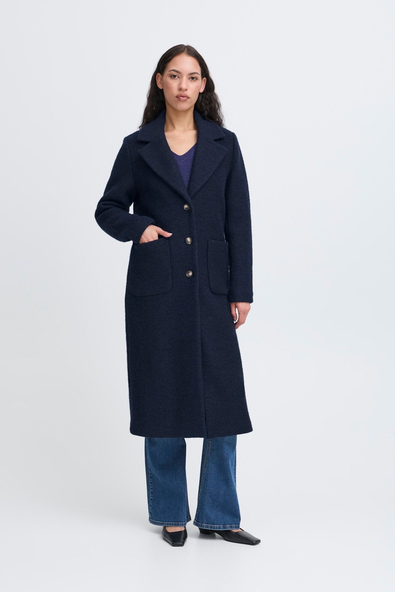 Wollmantel Regular Fit navy - Blossom Hair & Fashion