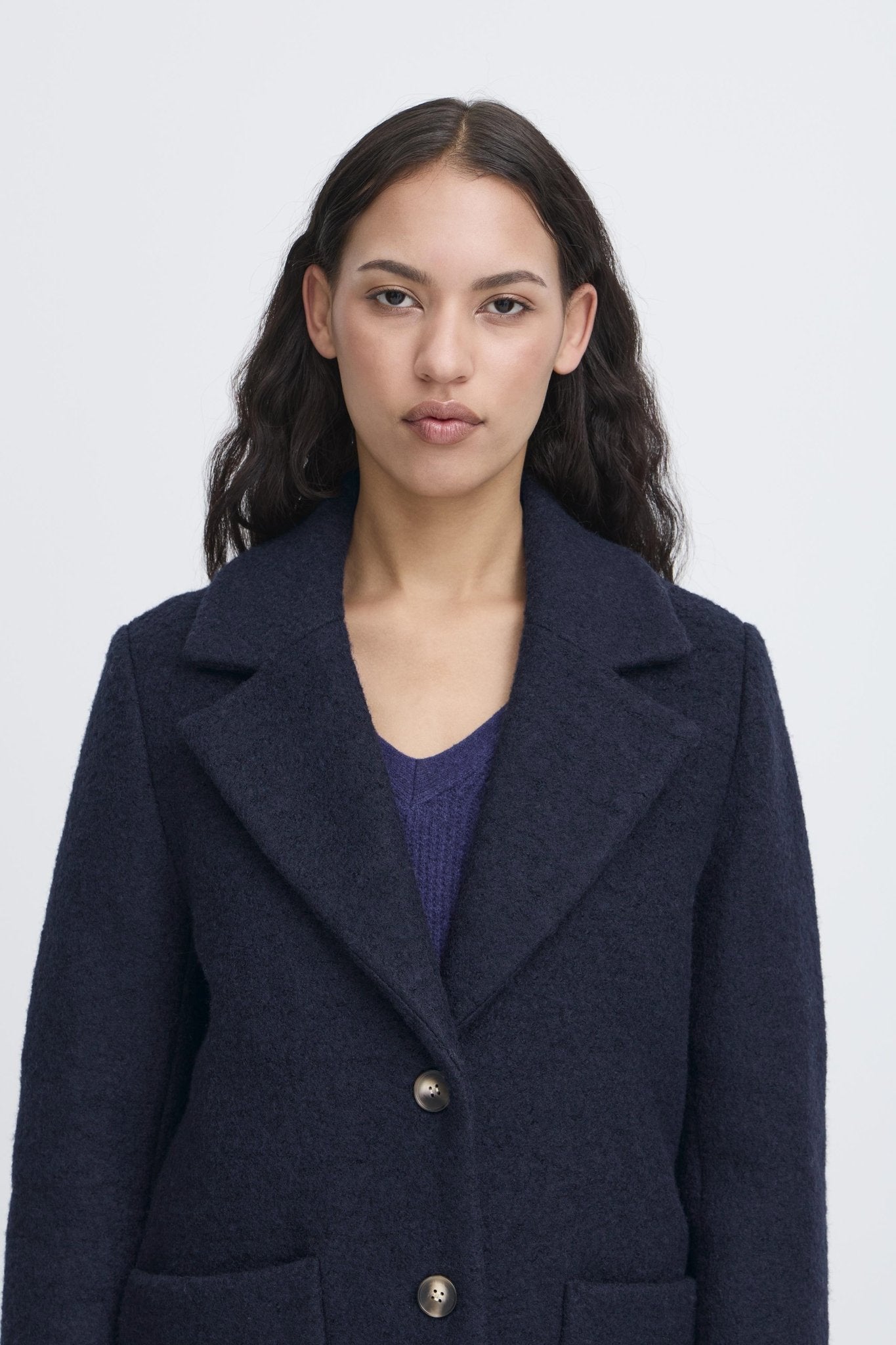 Wollmantel Regular Fit navy - Blossom Hair & Fashion