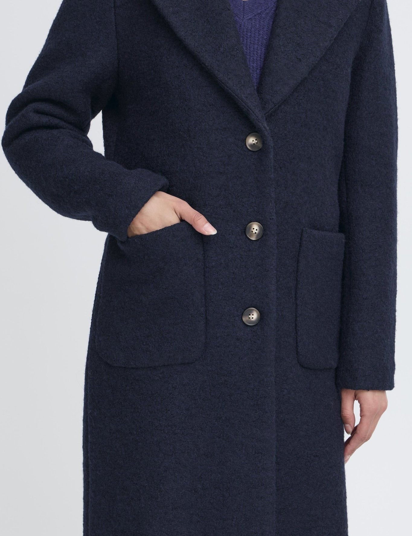 Wollmantel Regular Fit navy - Blossom Hair & Fashion
