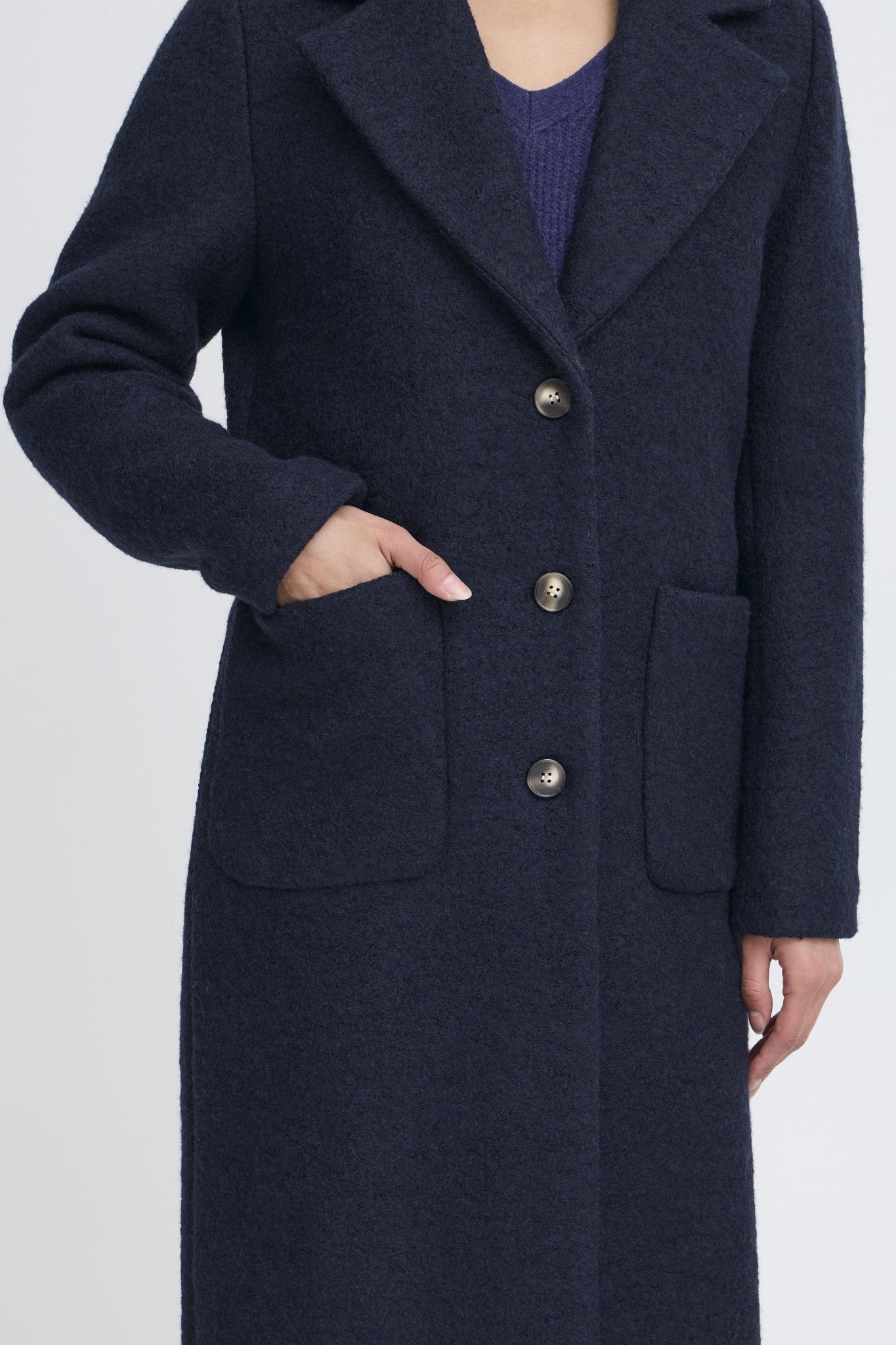 Wollmantel Regular Fit navy - Blossom Hair & Fashion