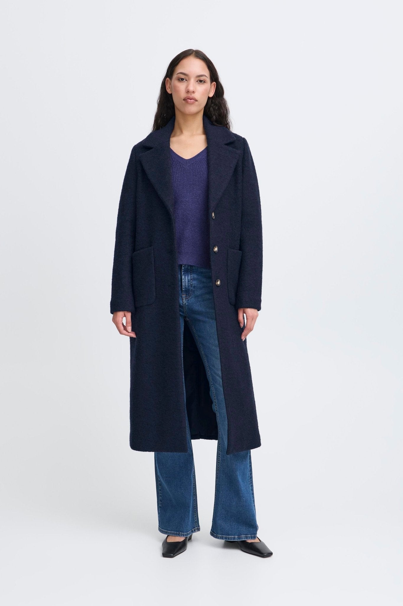 Wollmantel Regular Fit navy - Blossom Hair & Fashion